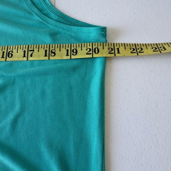 Chico’s Large Green Rolled Neck Tank Top Career Office Casual Sleeveless Stretch - Picture 3 of 8